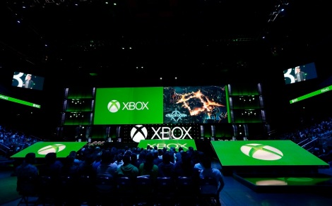 Spencer, head of Microsoft's Xbox division and Microsoft Studios, speaks during the Xbox E3 Media Briefing at USC's Galen Center in Los Angeles